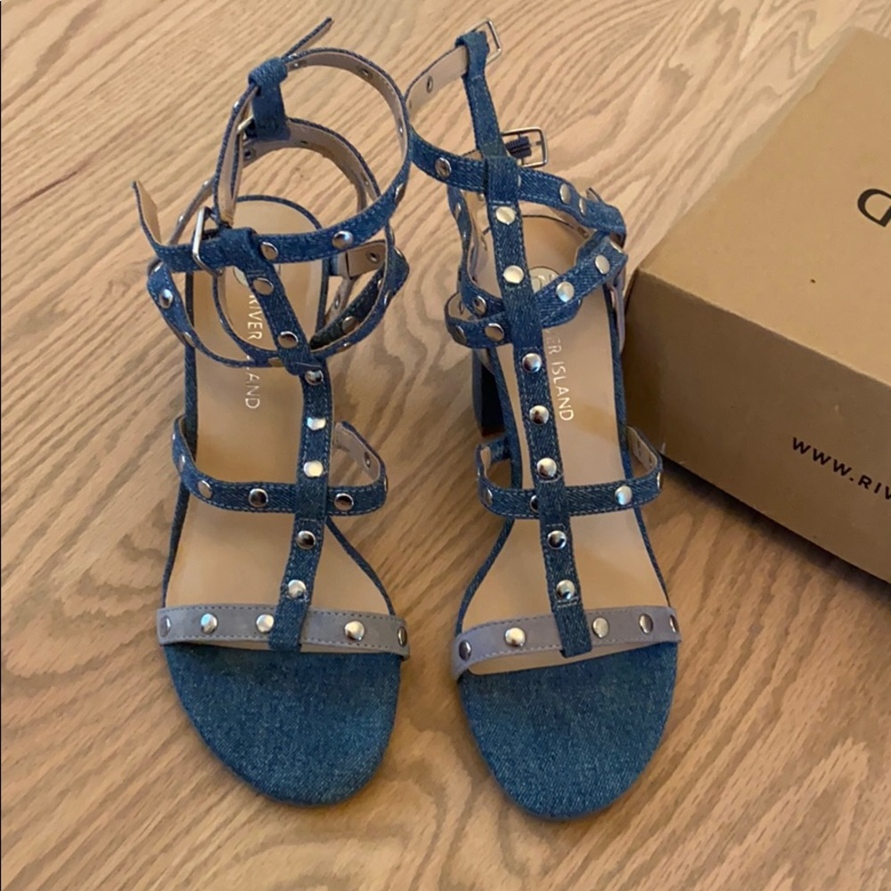 River Island Denim stud sandals